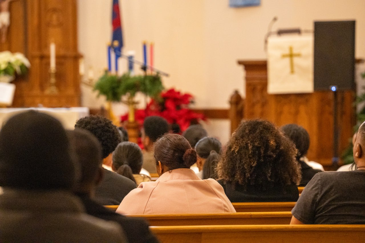 Congregation in worship